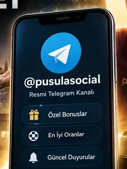 @pusulasocial resmi Telegram kanalı telefon ekranında