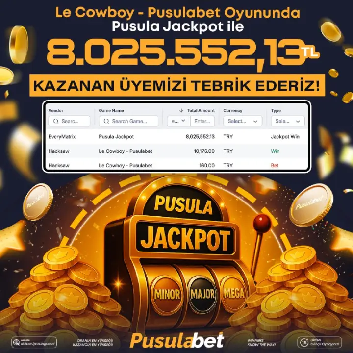 PUSULA JACKPOT KAZANDIRDI!
